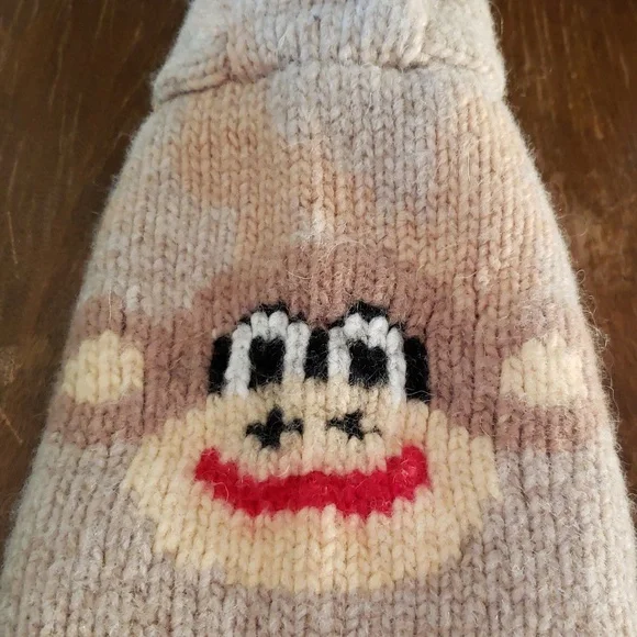 Sock Monkey pet sweater 100% wool - Picture 1 of 6